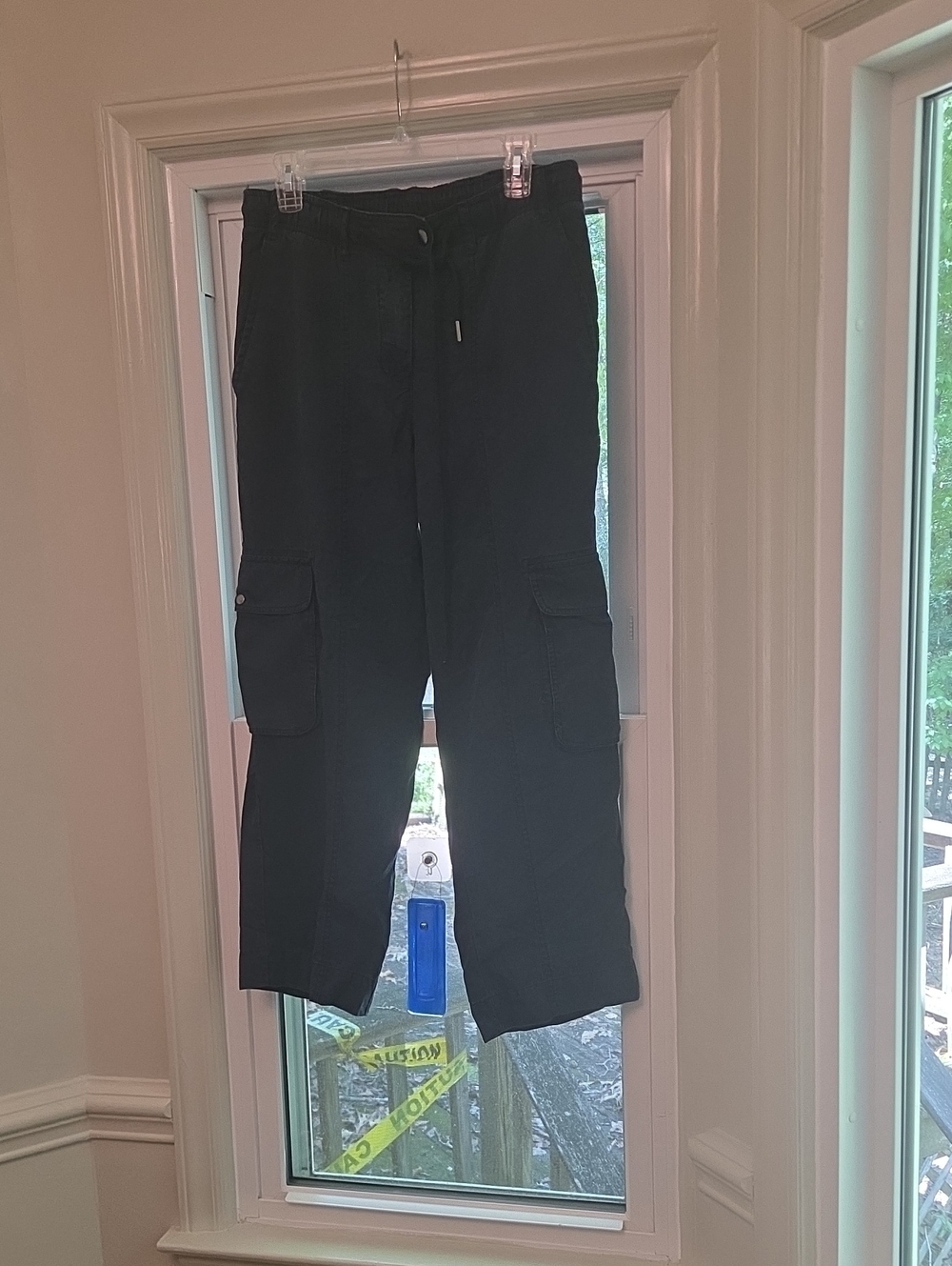Quince Tencel Blue Cargo Pants with Utility Pockets